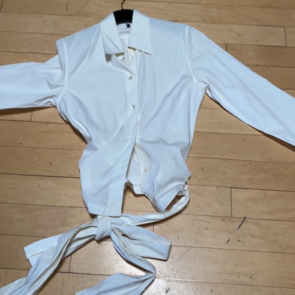 COPY - Ann Demuelemeester white shirt with self t… - Picture 9 of 13
